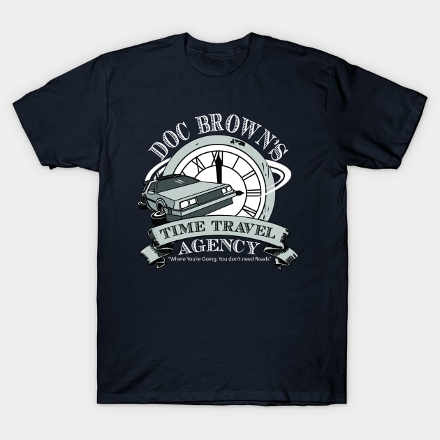Doc Brown's Time Travel Agency T-Shirt by GreenHRNET